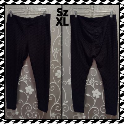 Womens Black Tik Tok Style Booty Leggings Size XL